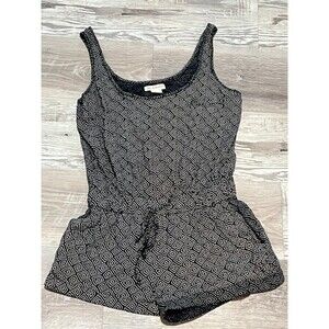 Obey Propaganda Romper Shorts Black Grey pattern playsuit tank size M new pocket